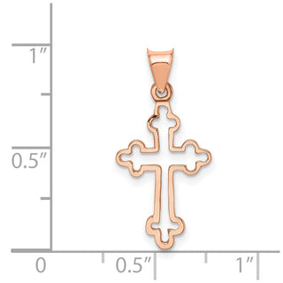 14K Rose Gold Polished Cross Pendant D4653
