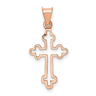 14K Rose Gold Polished Cross Pendant D4653
