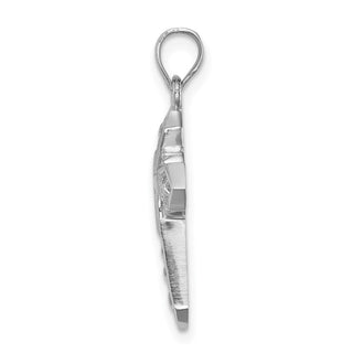 14K White Gold Polished Cross Pendant D4655