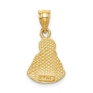 14k Yellow Gold Brushed and Diamond-Cut Jesus Pendant