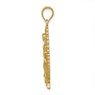 14k Yellow Gold Polished & Textured Guadalupe Pendant