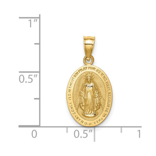 14k Yellow Gold Polished Virgin Mary Pendant