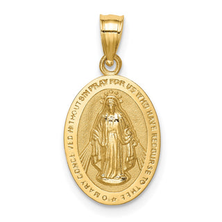 14k Yellow Gold Polished Virgin Mary Pendant