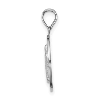 14k White Polished Virgin Mary Pendant