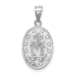 14k White Polished Virgin Mary Pendant