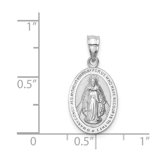 14k White Polished Virgin Mary Pendant