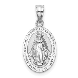 14k White Polished Virgin Mary Pendant