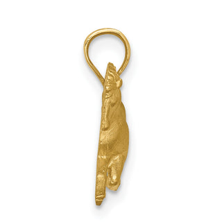 14k Yellow Gold Brushed and Diamond-cut Horst Pendant