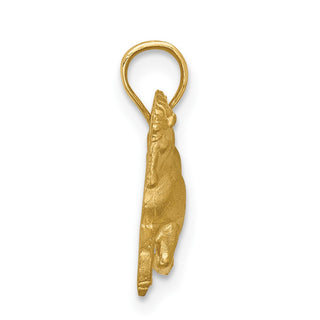14k Yellow Gold Brushed and Diamond-cut Horst Pendant