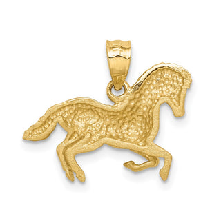 14k Yellow Gold Brushed and Diamond-cut Horst Pendant