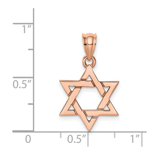 14k Rose Gold Polished Star Of David Pendant