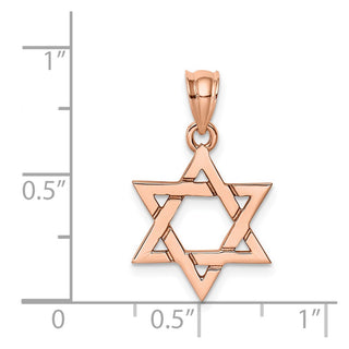 14k Rose Gold Polished Star Of David Pendant