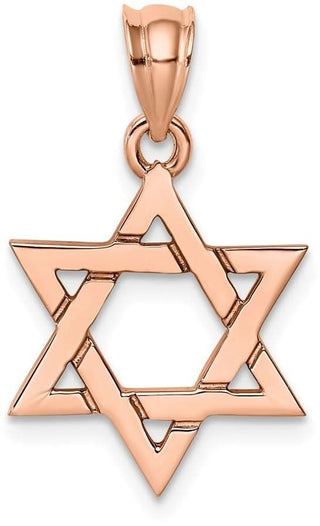 14k Rose Gold Polished Star Of David Pendant