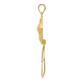 14k Yellow Gold Sea Shell Charm Holder Pendant