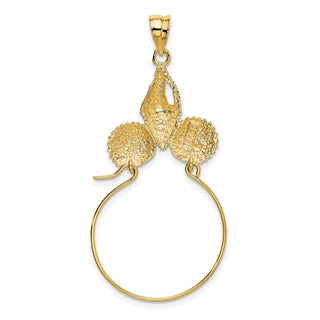 14k Yellow Gold Sea Shell Charm Holder Pendant