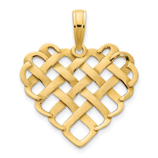 14k Yellow Gold Fancy Heart Pendant D5005