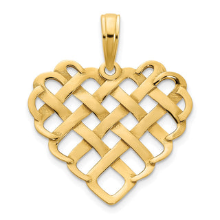 14k Yellow Gold Fancy Heart Pendant D5005