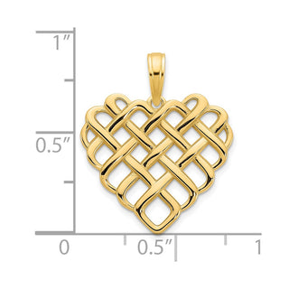 14k Yellow Gold Fancy Heart Pendant D5005