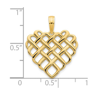 14k Yellow Gold Fancy Heart Pendant D5005