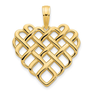 14k Yellow Gold Fancy Heart Pendant D5005