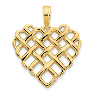 14k Yellow Gold Fancy Heart Pendant D5005