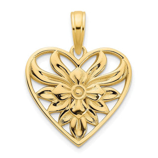 14k Yellow Gold Fancy Heart Pendant D5010
