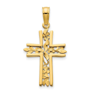 14k Yellow Gold Fancy Cross Pendant D5032