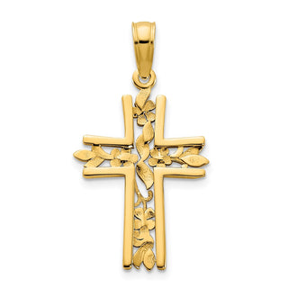 14k Yellow Gold Fancy Cross Pendant D5032
