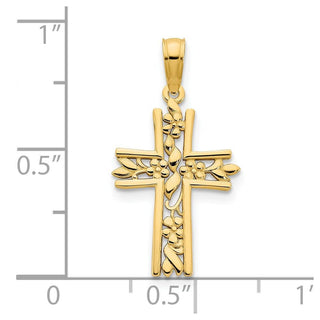 14k Yellow Gold Fancy Cross Pendant D5032