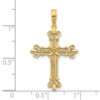 14k Yellow Gold Fancy Cross Pendant D5033