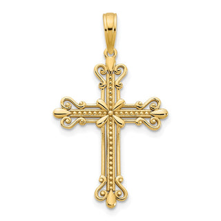 14k Yellow Gold Fancy Cross Pendant D5033