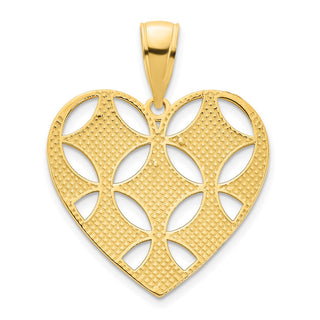 14k Yellow Gold Fancy Heart Pendant D5034