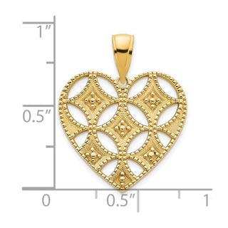 14k Yellow Gold Fancy Heart Pendant D5034