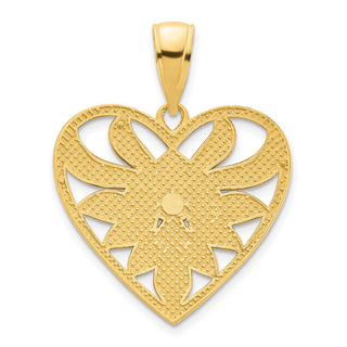 14k Yellow Gold Fancy Heart Pendant D5035