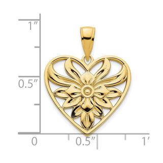 14k Yellow Gold Fancy Heart Pendant D5035