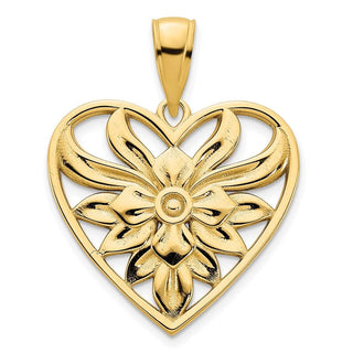 14k Yellow Gold Fancy Heart Pendant D5035