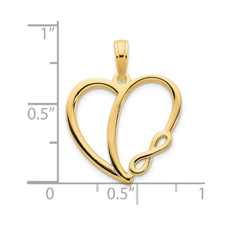 14k Yellow Gold Infinity Heart Pendant