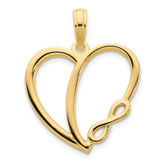 14k Yellow Gold Infinity Heart Pendant