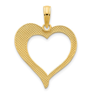 14k Yellow Gold Open Heart Pendant D5059
