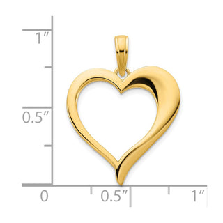 14k Yellow Gold Open Heart Pendant D5059