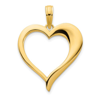 14k Yellow Gold Open Heart Pendant D5059