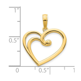 14k Yellow Gold Fancy Open Heart Pendant