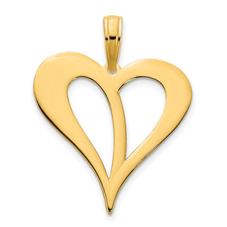 14k Yellow Gold Open Heart Pendant D5065