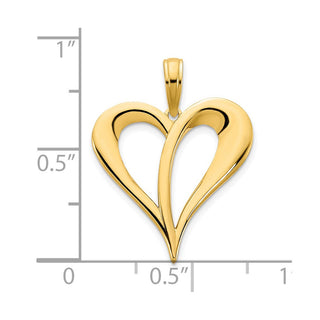 14k Yellow Gold Open Heart Pendant D5065