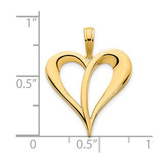 14k Yellow Gold Open Heart Pendant D5065