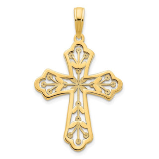 14k Yellow Gold Fancy Cross Pendant D5069