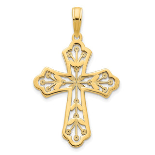14k Yellow Gold Fancy Cross Pendant D5069