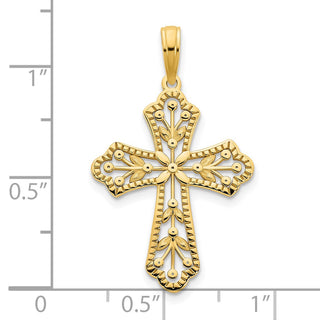 14k Yellow Gold Fancy Cross Pendant D5069