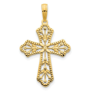 14k Yellow Gold Fancy Cross Pendant D5069