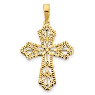 14k Yellow Gold Fancy Cross Pendant D5069